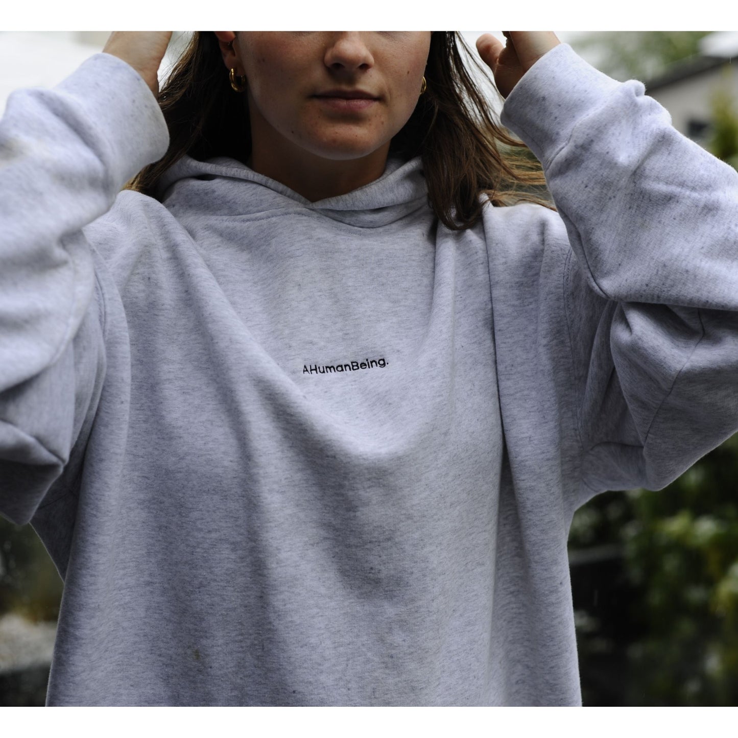 AHB Women's Hoodie - White Marle